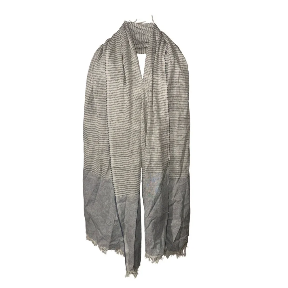 New with Tags BE KIND x tribe alive Striped Scarf Cotton Tassel Fringe‎ Neutral
